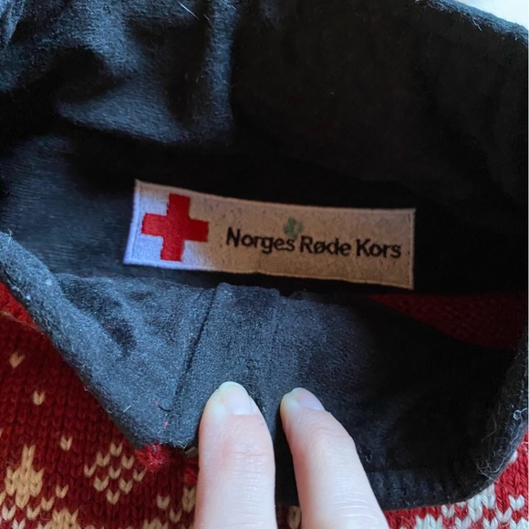 Vintage Dale of Norway Sport Solferino Wool Sweater Red Cross Zip Nordic Ski Vtg - Picture 11 of 12